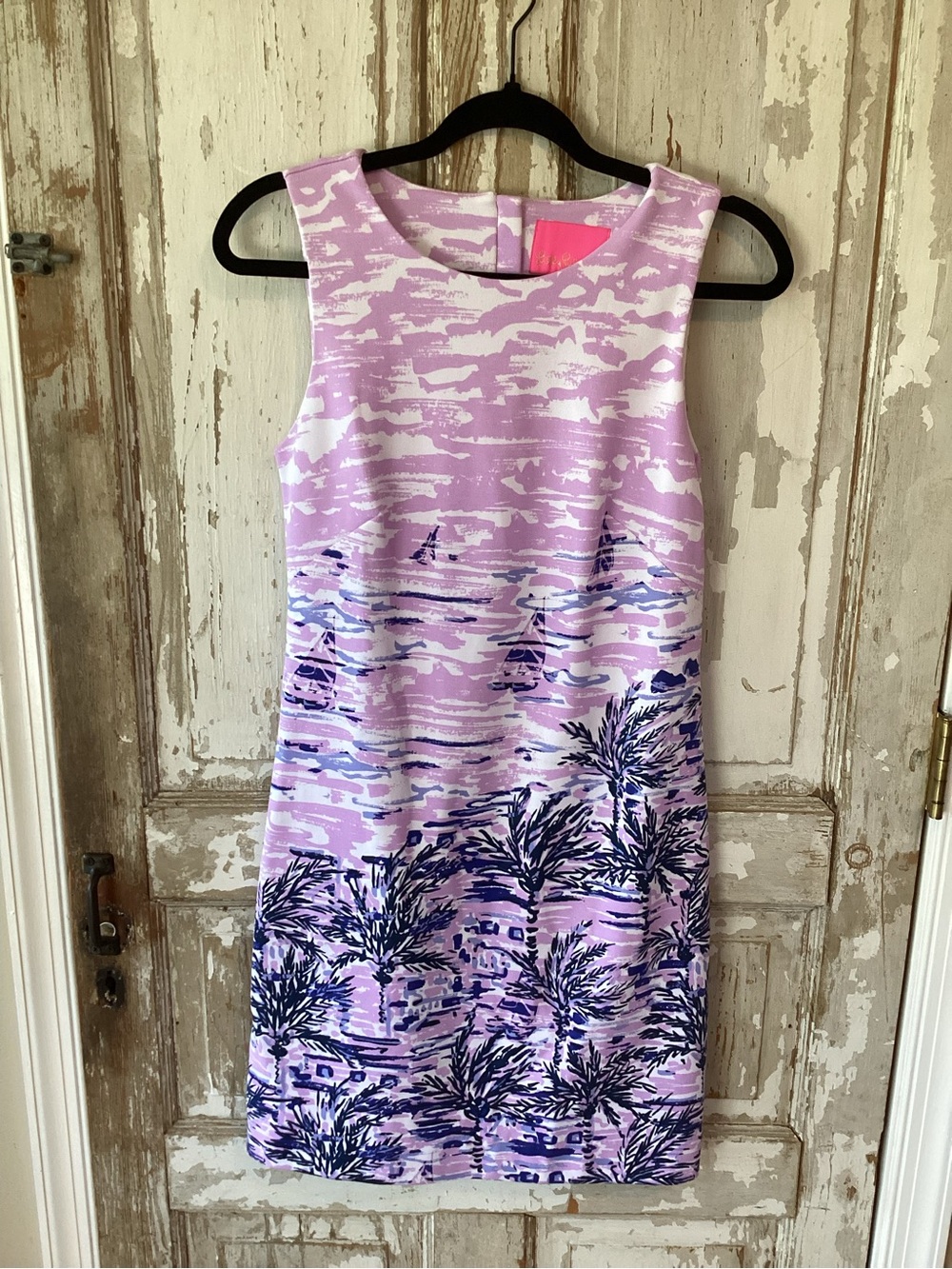 Lilly Pulitzer Gellar Purple Iris On The Horizon Pique Knit Shift Dress XS